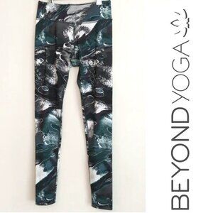 Beyond Yoga High Waisted Legging Womens M Bubble Wave Swirl Print $98 Blue Gray